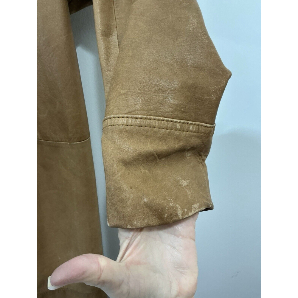 Womans The Leather Warehouse Medium Brown Full Length Leather Trenchcoat - Picture 4 of 9